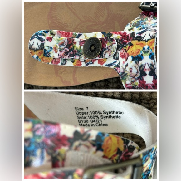 womens Blowfish Malibu floral sandals shoes - size 7 - Picture 2 of 4